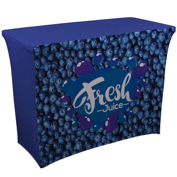 4' Stretch-Fit Demo Table Throw (Full-Color Dye Sublimation, Full Bleed)