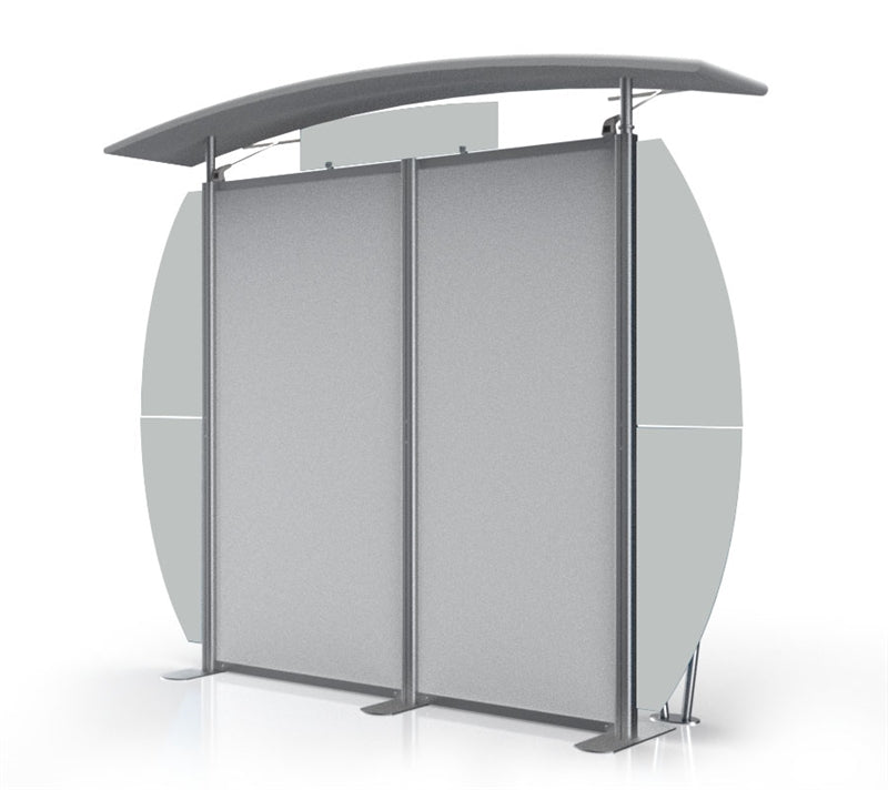 10ft Timberline Display w/ Arch Top, Curved Wings & TV mount