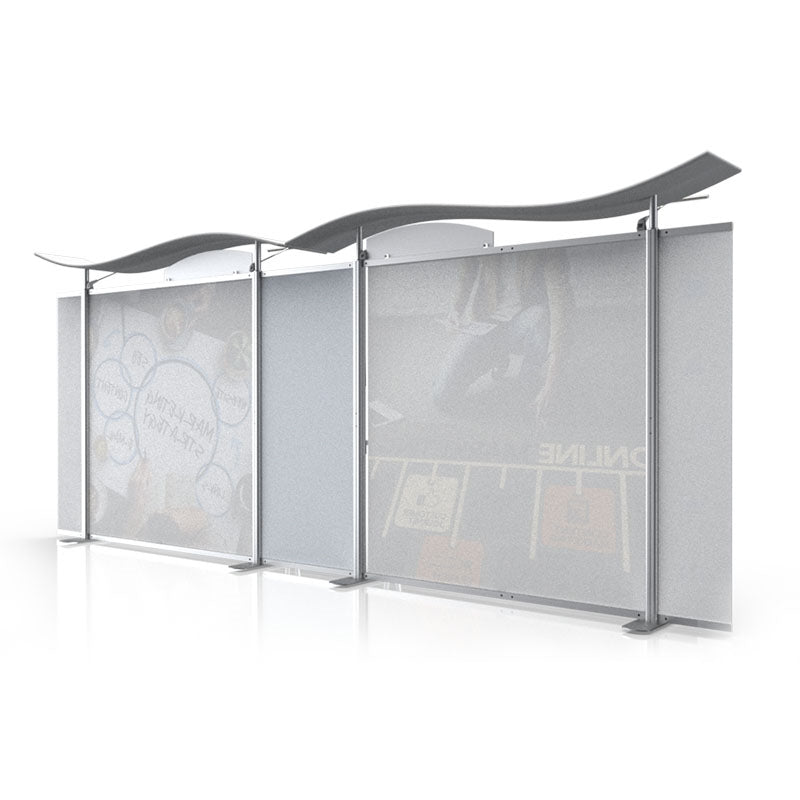 20ft Timberline™ Monitor Display Straight Fabric Sides and Slat Walls