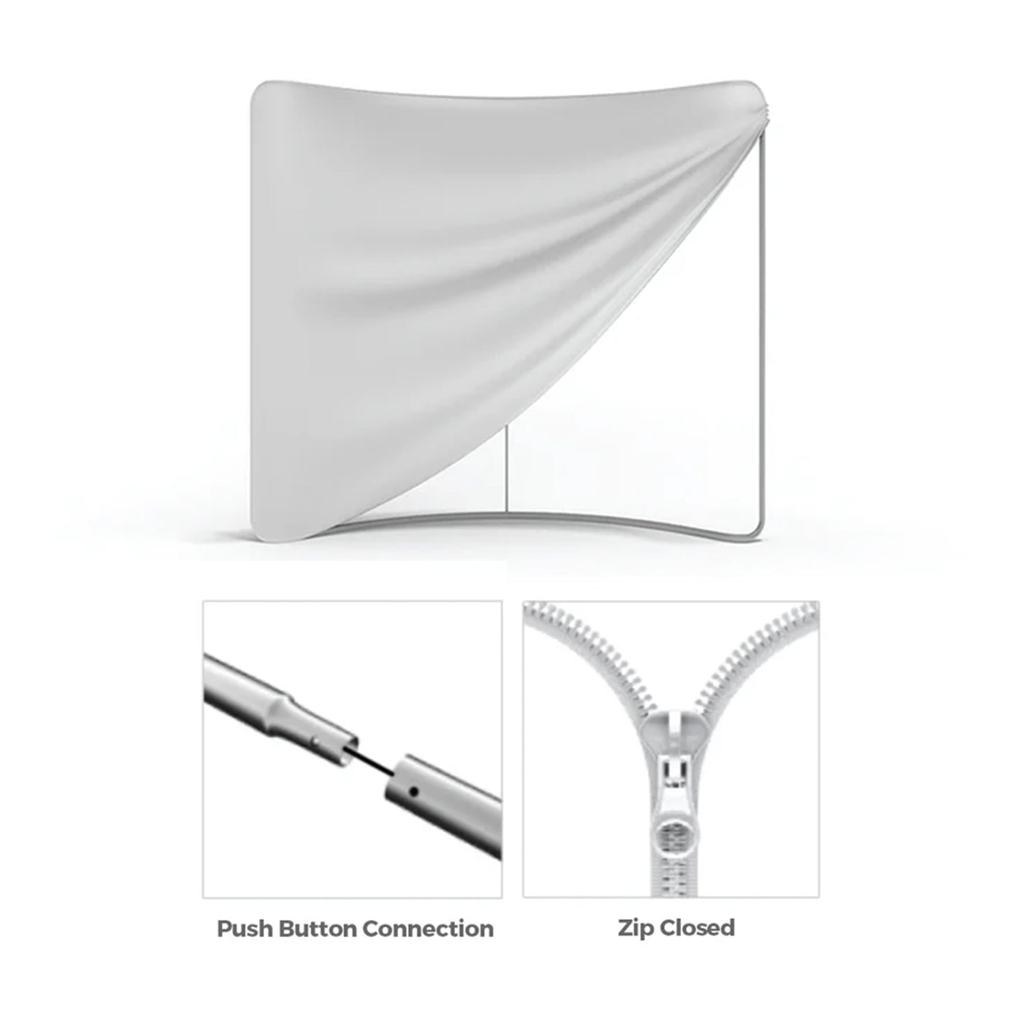 Waveline Display 8ft Curve Table Top