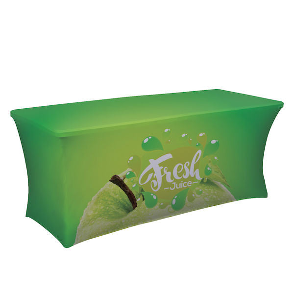 6' Stretch-Fit Curve Table Throw (Full-Color Dye Sublimation, Full Bleed)