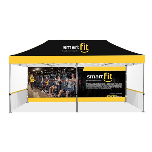 10'X20' Custom Event Tent Package with One Full Wall & Two Half Walls