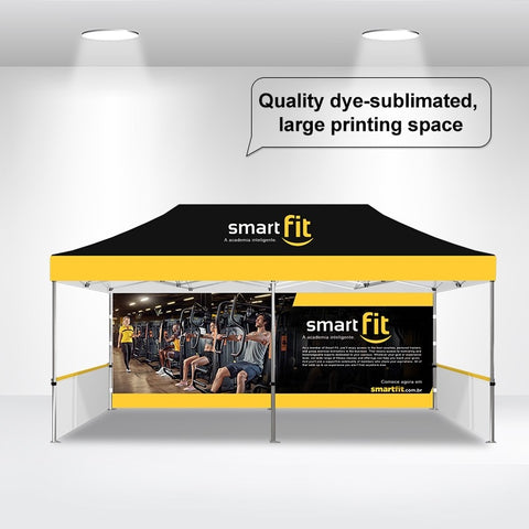 10'X20' Custom Event Tent Package with One Full Wall & Two Half Walls