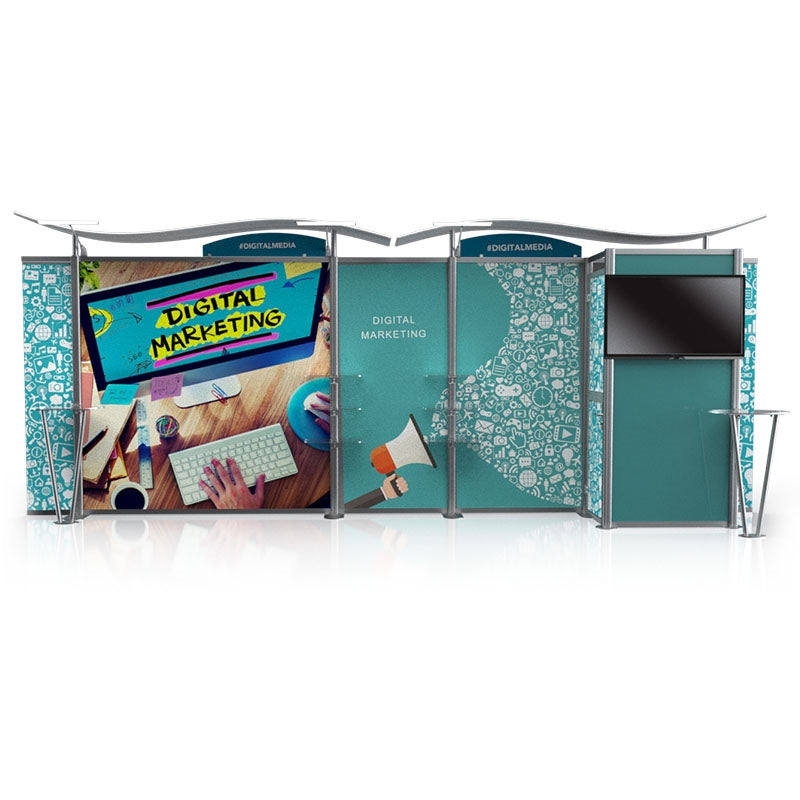 20ft Timberline™ Display with Closet Storage and Straight Side Panels