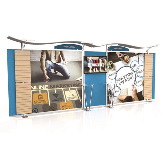 20ft Timberline™ Monitor Display Straight Fabric Sides and Slat Walls