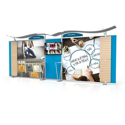 20ft Timberline™ Monitor Display Straight Fabric Sides and Slat Walls