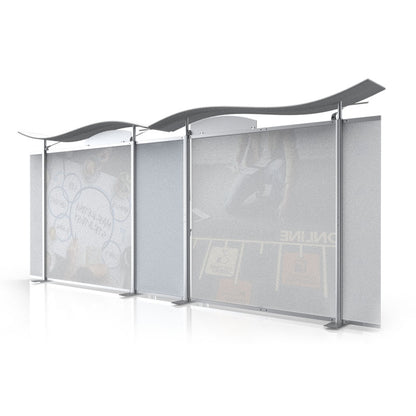 20ft Timberline™ Monitor Display Straight Fabric Sides and Slat Walls