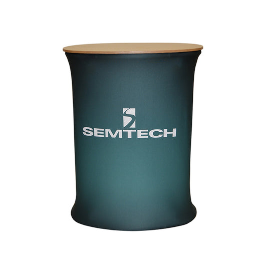 Wave Tube Oval Display Counter 40" High with Dye Sub graphic