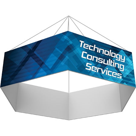 8' Hexagon Hanging Sign with Outside Graphic