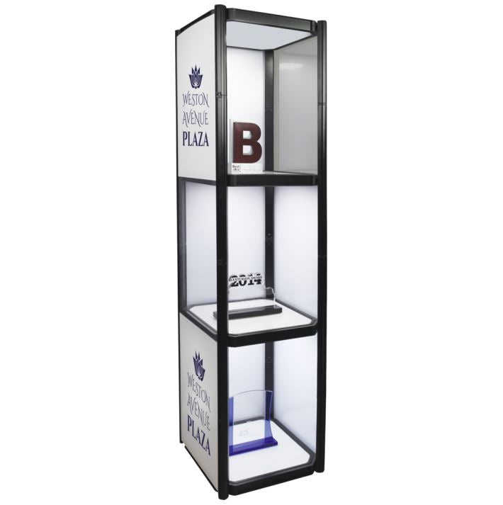 TWIST Portable Display Cabinet with 4 shelves