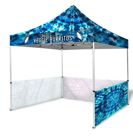 10ft Dye-Sublimation Tent Package with 3 Half Walls