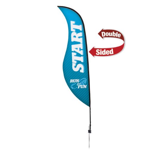 13' Premium Sabre Sail Sign Kit – Double-Sided with Ground Spike