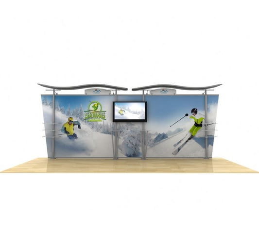 20ft Timberline™ Modular Display w/ Wave Top & Tapered Fabric Sides
