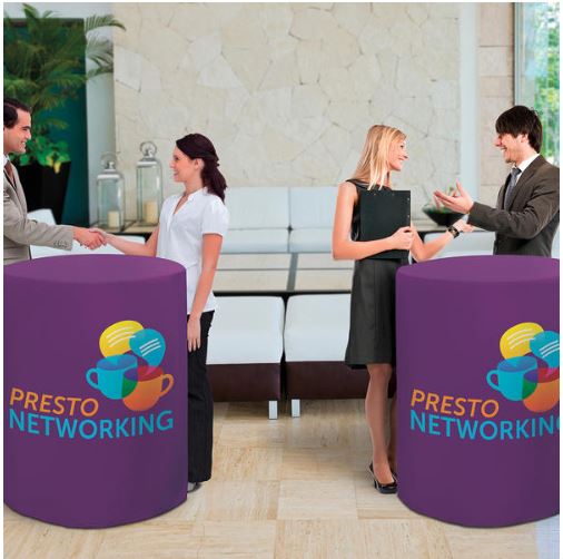 Bar-Height Round Fitted Table Cover - Full-Color